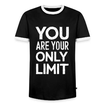 You Are Your Only Limit Motivation - Men's Ringer Shirt - black/white - Front - AI Model Female 172 light (172cm) & AI Model Male 178 light (178cm)