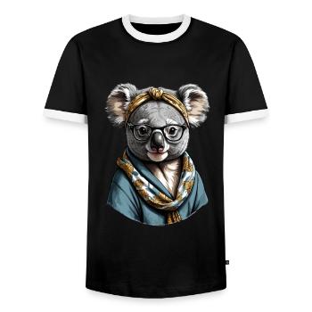 Drôle Koala Maman Mignon Koala Ours Amour - T-shirt contrasté Homme - noir/blanc - Devant - AI Model Female 172 light (172cm) & AI Model Male 178 light (178cm)