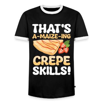 That's a-maize-ing crepe skills - Männer Kontrast-T-Shirt - Schwarz/Weiß - Vorne - AI Model Female 172 light (172cm) & AI Model Male 178 light (178cm)