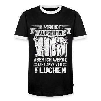Handwerker Nie aufgeben, kreativ fluchen! - Männer Kontrast-T-Shirt - Schwarz/Weiß - Vorne - AI Model Female 172 light (172cm) & AI Model Male 178 light (178cm)