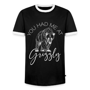 Grizzly Ours brun Ours brun - T-shirt contrasté Homme - noir/blanc - Devant - AI Model Female 172 light (172cm) & AI Model Male 178 light (178cm)