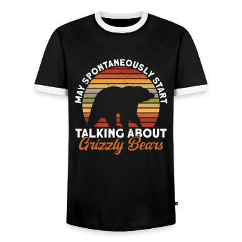 Grizzly Ours brun Ours brun - T-shirt contrasté Homme - noir/blanc - Devant - AI Model Female 172 light (172cm) & AI Model Male 178 light (178cm)