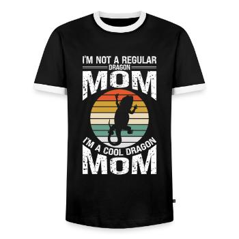 Bärde Drachenliebhaber Pogona Reptile Eidechse - Männer Kontrast-T-Shirt - Schwarz/Weiß - Vorne - AI Model Female 172 light (172cm) & AI Model Male 178 light (178cm)