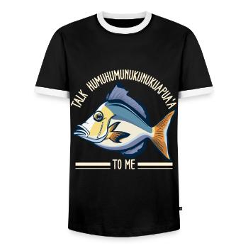 Hawaiian triggerfish Humuhumunukunukuapua'a - Men's Ringer Shirt - black/white - Front - AI Model Female 172 light (172cm) & AI Model Male 178 light (178cm)