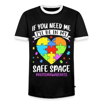 Autismus Autist Autistisch - Männer Kontrast-T-Shirt - Schwarz/Weiß - Vorne - AI Model Female 172 light (172cm) & AI Model Male 178 light (178cm)