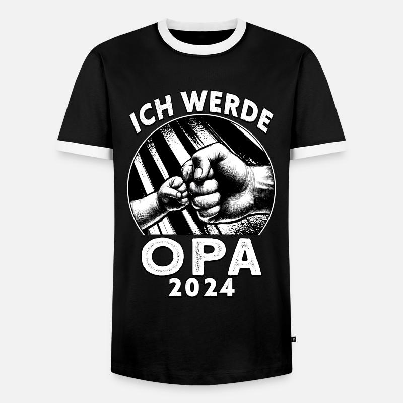 Ich werde Opa 2024 - Männer Kontrast-T-Shirt - Schwarz/Weiß