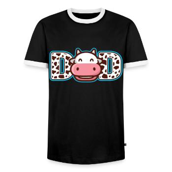 Dad Cowboy Birthday Family Matching Party - Men's Ringer Shirt - black/white - Front - AI Model Female 172 light (172cm) & AI Model Male 178 light (178cm)