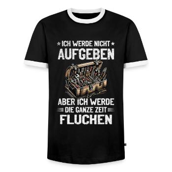 Handwerker Nie aufgeben, kreativ fluchen! - Männer Kontrast-T-Shirt - Schwarz/Weiß - Vorne - AI Model Female 172 light (172cm) & AI Model Male 178 light (178cm)