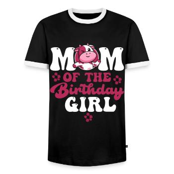 Mutter Cowboy Geburtstag Family Matching Party - Männer Kontrast-T-Shirt - Schwarz/Weiß - Vorne - AI Model Female 172 light (172cm) & AI Model Male 178 light (178cm)