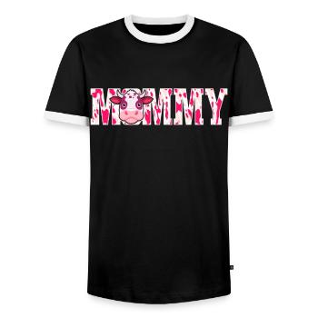Mutter Cowboy Geburtstag Family Matching Party - Männer Kontrast-T-Shirt - Schwarz/Weiß - Vorne - AI Model Female 172 light (172cm) & AI Model Male 178 light (178cm)
