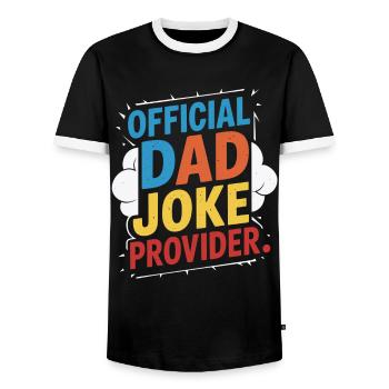 Offizieller Papa Witz Lieferant - Männer Kontrast-T-Shirt - Schwarz/Weiß - Vorne - AI Model Female 172 light (172cm) & AI Model Male 178 light (178cm)