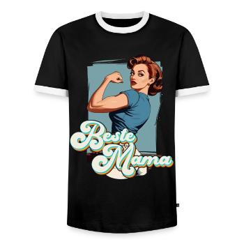 Best Mom Proud Mom Funny Mom Design - Men's Ringer Shirt - black/white - Front - AI Model Female 172 light (172cm) & AI Model Male 178 light (178cm)