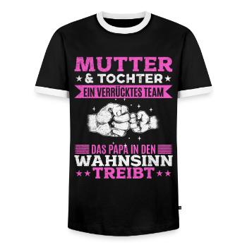 Mutter & Tochter Zusammen unschlagbar - Männer Kontrast-T-Shirt - Schwarz/Weiß - Vorne - AI Model Female 172 light (172cm) & AI Model Male 178 light (178cm)