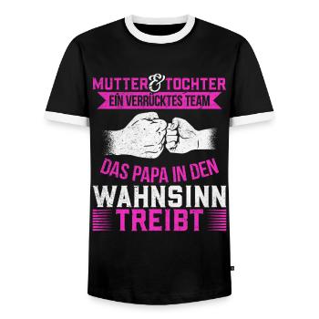 Mutter & Tochter Zusammen unschlagbar - Männer Kontrast-T-Shirt - Schwarz/Weiß - Vorne - AI Model Female 172 light (172cm) & AI Model Male 178 light (178cm)