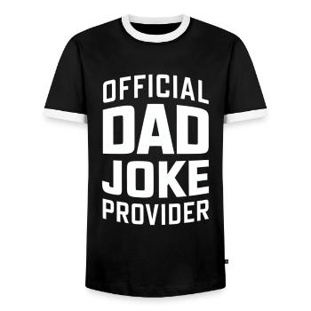 Offizieller Dad Joke Versorger - Männer Kontrast-T-Shirt - Schwarz/Weiß - Vorne - AI Model Female 172 light (172cm) & AI Model Male 178 light (178cm)