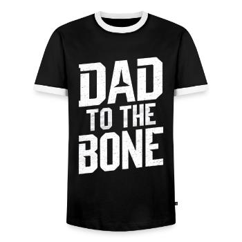 Dad To The Bone Strong Expression - Men's Ringer Shirt - black/white - Front - AI Model Female 172 light (172cm) & AI Model Male 178 light (178cm)