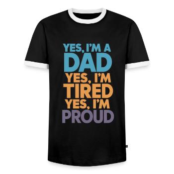 Ja, Ich Bin Ein Stolzer Vater - Männer Kontrast-T-Shirt - Schwarz/Weiß - Vorne - AI Model Female 172 light (172cm) & AI Model Male 178 light (178cm)