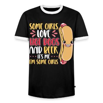 Hot Dog Adult Girl Beer Some Girls - Männer Kontrast-T-Shirt - Schwarz/Weiß - Vorne - AI Model Female 172 light (172cm) & AI Model Male 178 light (178cm)