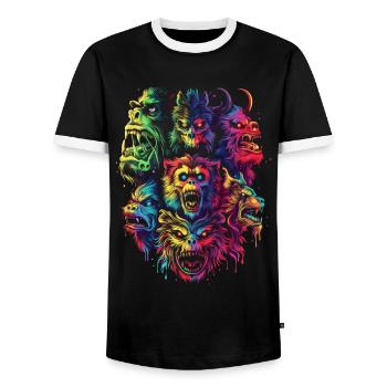 Kryptozoologie Kryptiden-Verschwörung Pop Art - Männer Kontrast-T-Shirt - Schwarz/Weiß - Vorne - AI Model Female 172 light (172cm) & AI Model Male 178 light (178cm)