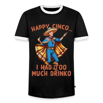 Drôle de président confus Fête mexicaine - T-shirt contrasté Homme - noir/blanc - Devant - AI Model Female 172 light (172cm) & AI Model Male 178 light (178cm)