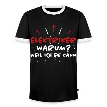 Elektriker Spruch Job Lustiges Elektriker Geschenk - Männer Kontrast-T-Shirt - Schwarz/Weiß - Vorne - AI Model Female 172 light (172cm) & AI Model Male 178 light (178cm)