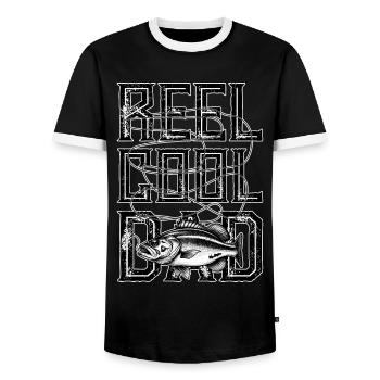 Moulinet Cool Dad - T-shirt contrasté Homme - noir/blanc - Devant - AI Model Female 172 light (172cm) & AI Model Male 178 light (178cm)