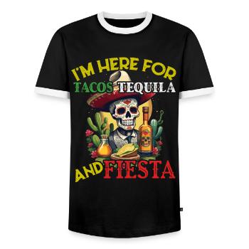 Drôle de Fiesta Dicton Cinco De Mayo Taco Design - T-shirt contrasté Homme - noir/blanc - Devant - AI Model Female 172 light (172cm) & AI Model Male 178 light (178cm)