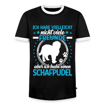 Schafpudel ist mein Freund Hütepudel - Männer Kontrast-T-Shirt - Schwarz/Weiß - Vorne - AI Model Female 172 light (172cm) & AI Model Male 178 light (178cm)