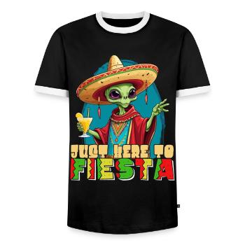 Fête mexicaine de la fête extraterrestre amusante - T-shirt contrasté Homme - noir/blanc - Devant - AI Model Female 172 light (172cm) & AI Model Male 178 light (178cm)