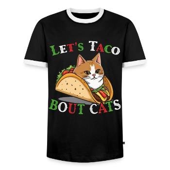 Taco Cats Saying Cinco De Mayo Mexican - Men's Ringer Shirt - black/white - Front - AI Model Female 172 light (172cm) & AI Model Male 178 light (178cm)