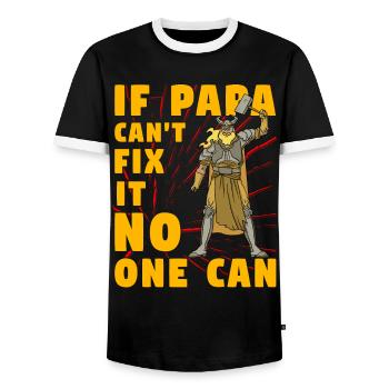 Wenn Papa es nicht reparieren kann, kann es niemand - Männer Kontrast-T-Shirt - Schwarz/Weiß - Vorne - AI Model Female 172 light (172cm) & AI Model Male 178 light (178cm)