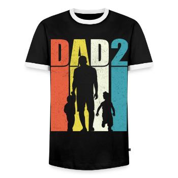 Papa - Männer Kontrast-T-Shirt - Schwarz/Weiß - Vorne - AI Model Female 172 light (172cm) & AI Model Male 178 light (178cm)