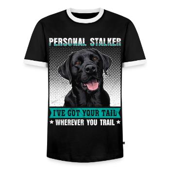 Labrador Lover Personal Stalker Labrador - T-shirt contrasté Homme - noir/blanc - Devant - AI Model Female 172 light (172cm) & AI Model Male 178 light (178cm)