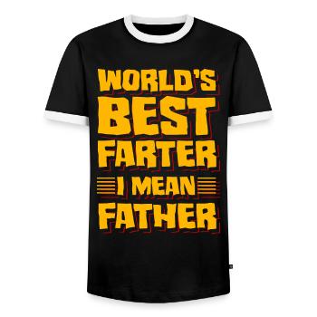 Le meilleur Farter du monde, je veux dire Père - T-shirt contrasté Homme - noir/blanc - Devant - AI Model Female 172 light (172cm) & AI Model Male 178 light (178cm)