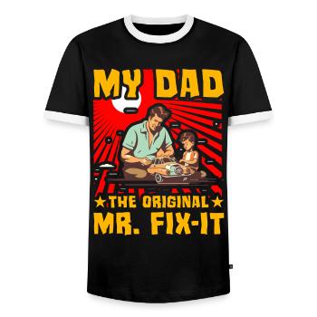 Mein Vater, der ursprüngliche Mr. Fix-it - Männer Kontrast-T-Shirt - Schwarz/Weiß - Vorne - AI Model Female 172 light (172cm) & AI Model Male 178 light (178cm)