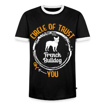 Bouledogue français CERCLE DE CONFIANCE Sture - T-shirt contrasté Homme - noir/blanc - Devant - AI Model Female 172 light (172cm) & AI Model Male 178 light (178cm)
