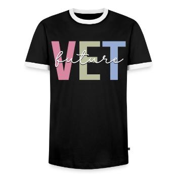 Techniker Tierarzthelfer Tierarzt Tierarztstudent - Männer Kontrast-T-Shirt - Schwarz/Weiß - Vorne - AI Model Female 172 light (172cm) & AI Model Male 178 light (178cm)