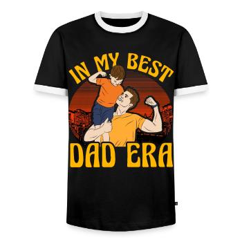 In meiner Best Dad-Ära - Männer Kontrast-T-Shirt - Schwarz/Weiß - Vorne - AI Model Female 172 light (172cm) & AI Model Male 178 light (178cm)