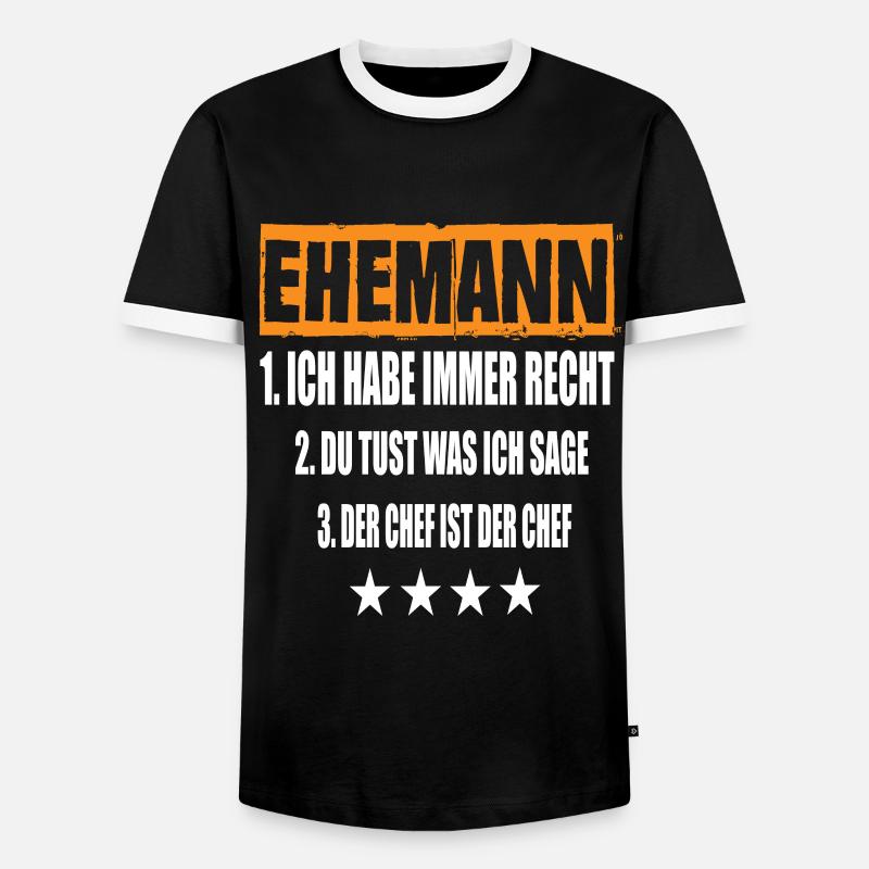 Ehemann - Männer Kontrast-T-Shirt - Schwarz/Weiß