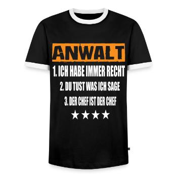 Avocat - T-shirt contrasté Homme - noir/blanc - Devant - AI Model Female 172 light (172cm) & AI Model Male 178 light (178cm)