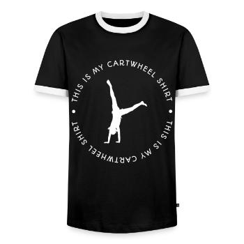 Cartwheel Shirt Radschlag Turnen Turner - Männer Kontrast-T-Shirt - Schwarz/Weiß - Vorne - AI Model Female 172 light (172cm) & AI Model Male 178 light (178cm)