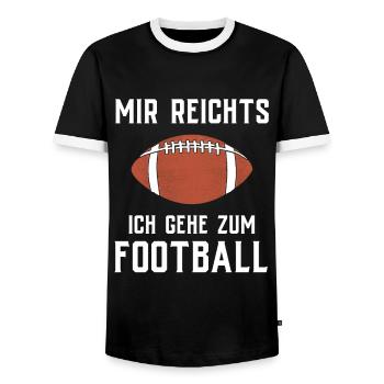 American Football Gift Kids Football Player - Men's Ringer Shirt - black/white - Front - AI Model Female 172 light (172cm) & AI Model Male 178 light (178cm)