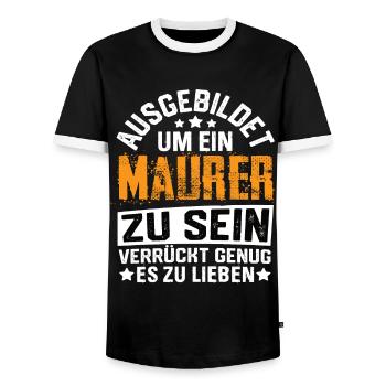 Maurer Hochbau Maurermeister Maurerhammer - Männer Kontrast-T-Shirt - Schwarz/Weiß - Vorne - AI Model Female 172 light (172cm) & AI Model Male 178 light (178cm)