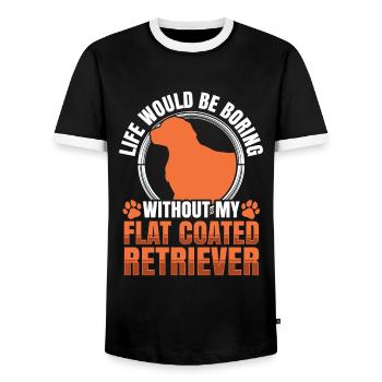 Langweilig ohne Flat Coated Retriever - Männer Kontrast-T-Shirt - Schwarz/Weiß - Vorne - AI Model Female 172 light (172cm) & AI Model Male 178 light (178cm)