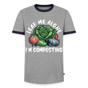 Organic Farmer Permaculture Food Forest - Männer Kontrast-T-Shirt - Grau/Navy  - Vorne - AI Model Female 172 light (172cm) & AI Model Male 178 light (178cm)