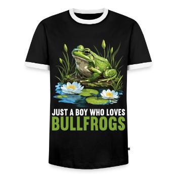Bullfrogs Bullfrog - Men's Ringer Shirt - black/white - Front - AI Model Female 172 light (172cm) & AI Model Male 178 light (178cm)