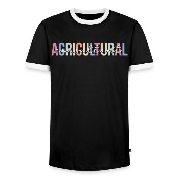 Agriculture - T-shirt contrasté Homme - noir/blanc - Devant - AI Model Female 172 light (172cm) & AI Model Male 178 light (178cm)