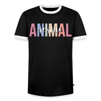 accept. - Men's Ringer Shirt - black/white - Front - AI Model Female 172 light (172cm) & AI Model Male 178 light (178cm)