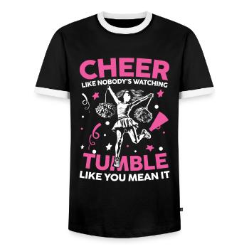 Cheer Like Nobody's Watching für eine cheerleader - Männer Kontrast-T-Shirt - Schwarz/Weiß - Vorne - AI Model Female 172 light (172cm) & AI Model Male 178 light (178cm)