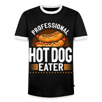 Hot Dog Adulte Professionnel Hot-Dog - T-shirt contrasté Homme - noir/blanc - Devant - AI Model Female 172 light (172cm) & AI Model Male 178 light (178cm)